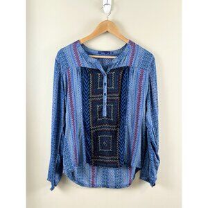 Prana Women's Bluebell Inka Long Sleeved Blouse Top Sz Medium Boho Peasant